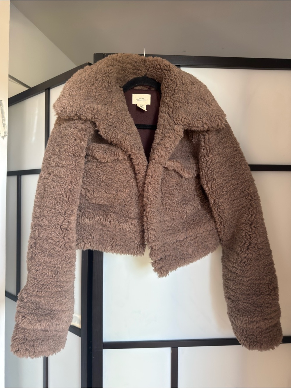 Cropped Teddy Jacket - urban outfitters